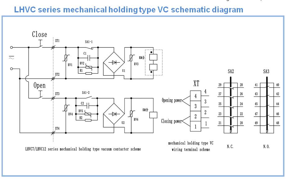 LHVC7/LHVC12 mechanical holding type secondary control diagram 